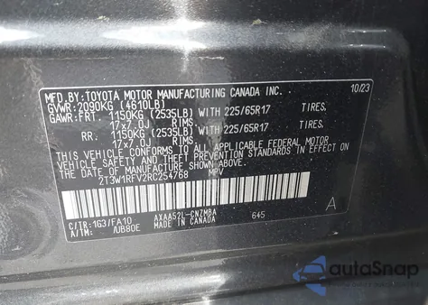 2024 Toyota Rav4 Xle из США, поврежденный, VIN 2T3W1RFV2RC254768